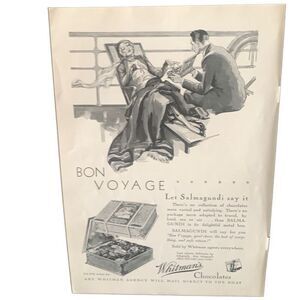 Vintage 1931 Whitman’s Chocolates Bon Voyage Ad Advertisement